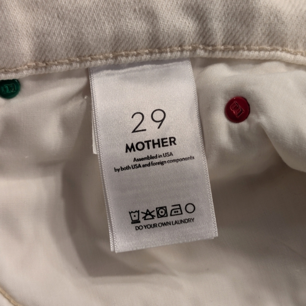 Mother Snacks Natural Ivory Off White The Fun Dip Denim Cargo Skirt Size 29 - Picture 9 of 11
